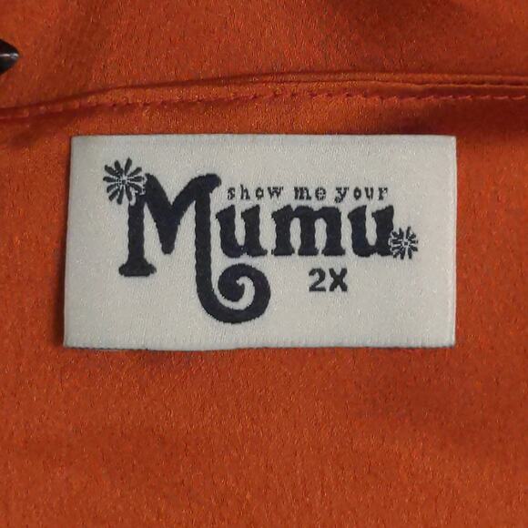 Show Me Your Mumu Rome Twist Gown Maxi Dress Burnt Orange Empire Waist 2X - Picture 7 of 10